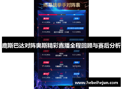 鹿斯巴达对阵奥斯精彩直播全程回顾与赛后分析